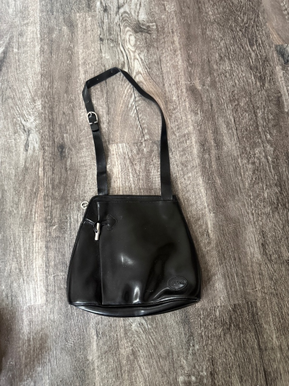 Longchamp Le Roseau Leather Bamboo Metal Toggle Crossbody Bag
